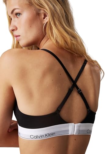 Calvin Klein Damen BH Bralette Triangle herausnehmbare Polster, Schwarz (Black), M