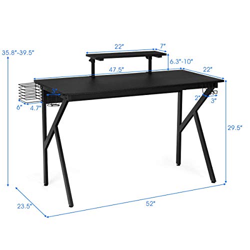Tangkula Gaming Desk Computer Desk, Gaming Workstation With Cup And Headphone Holder, K-Shaped Gamer Table, Pc Laptop Table For Pro Gamer #TOP2