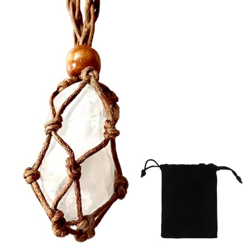 Cristalli Collana di Cristallo di Rocca, Pietre Chakra Naturali di Cristallo Curative, Ciondolo di Cristallo di Rocca Pietra Naturale Vera, Regali per la Festa della Mamma, Altre Festività