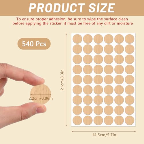 Autocollants trous de vis PVC texturé marron pour masquer défauts - 3