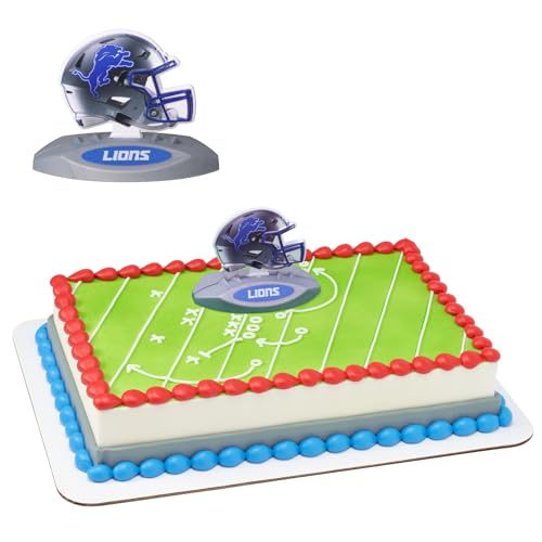 NFL Detroit Lions Cake Decoration Football Helmet Cake Topper Officially Licensed Product Of The NFL Ready To Use Birthday Cake Decoration