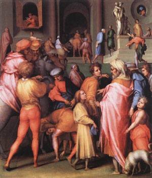 Peinture à l'huile Jacopo Pontormo Tableau de Maître Renaissance Italienne Toile Coton