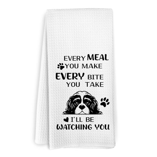 KFXHANGD King Charles Cavalier Kitchen Towels, King Charles Cavalier Gifts for Women Girls, Dog Gifts for Dog Lovers, King Charles Cavalier Hand Dish Tea Towels for Kitchen Bathroom, 16x24 Inches