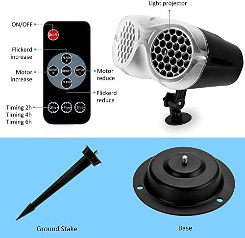 jely LED Christmas Projector Lights Outdoor Binocular Snowflake Projector with Remote Control Xmas Projection Lamp IP65 Waterproof for Xmas Christmas New Year Wedding Birthday Party Garden