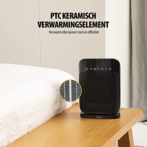TRISTAR elektrische kachel KA5074 Keramische ventilatorkachel LED display Draaifunctie en Timer Geschikt voor verwarmen van 20m² Zwart Elektrische verwarming - Afbeelding 6