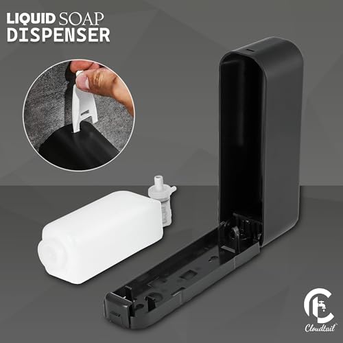Image of Soap Dispenser|Dolphin|Hand Wash|Gel|Foam|DishWash|Liquid|Lotion|Shampoo|Sanitizer|Conditioner|Wall Mount|Ideal for: Kitchen|Bathroom|Material: ABS-Plastic|Size: 400ml|Color: Black|Set of 1