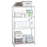 ドウシシャ ラック スチールラック 棚 4段 収納 幅85.5×奥行40.5×高さ151cm 全体耐荷重260kg 軽量 スリム スチールシェルフ キッチンラック レンジ台 キッチン収納 納戸 押し入れ収納 衣類収納 ポール径22mm WR22-85154