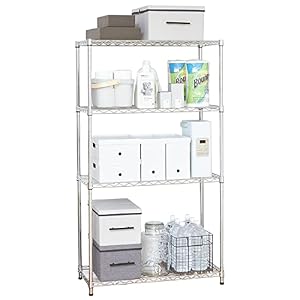 ドウシシャ ラック スチールラック 棚 4段 収納 幅85.5×奥行40.5×高さ151cm 全体耐荷重260kg 軽量 スリム スチールシェルフ キッチンラック レンジ台 キッチン収納 納戸 押し入れ収納 衣類収納 ポール径22mm...