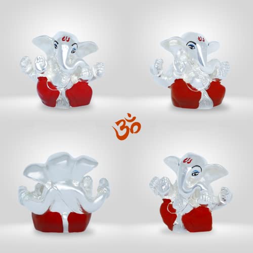 Image of Neodrift Ganesh Idol for Car Dashboard (Real 24kt & 999 Silver Plated, Dual-Tone Gold & Silver) (Model ND05) - Enhance Your Drive