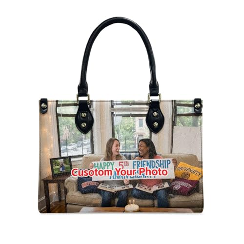 Taierverra Personalized Photo Print Top Handle Bag for Women Custom