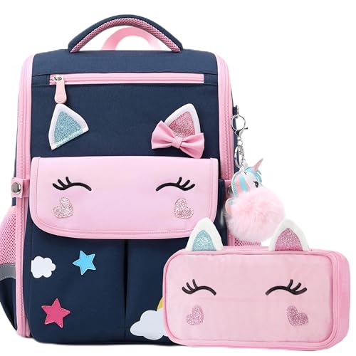 AO ALI VICTORY Girls 2 in 1 Backpack with Pencil Box Preschool Elementary Students
