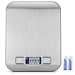 Kitchen Scale, 11 lb Digital Food Scales with Batteries, 5 Units with Tare Function, Touch Button, Backlit LCD Display