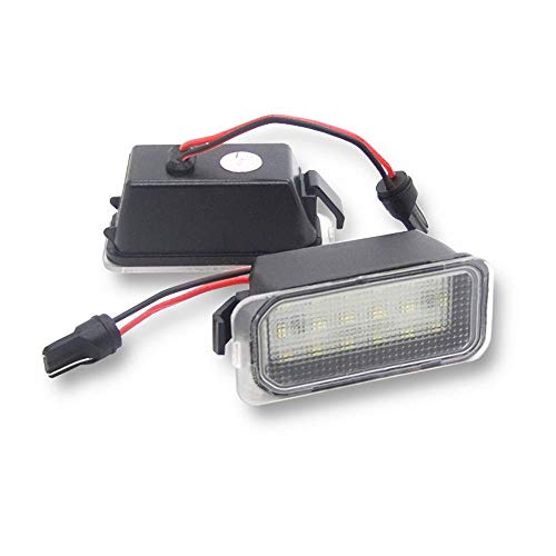 GZLMMY 2Pcs Canbus Car LED License Plate Light Assembly for Ford Fiesta JA8 Focus S-MAX C-MAX Mondeo Kuga Galaxy 2010 18SMD White Lamp OEM Replace (White)