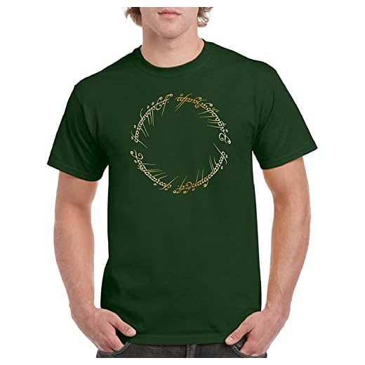 Ring Inscription - Camiseta Manga Corta (as4, Alpha, x_l, Regular, Regular, Verde Botella, XL)