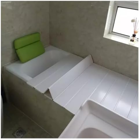 Folding PVC Bathtub Cover | Anti-Dust Insulation Lid for Shower & Bath | Waterproof Protection for Kids & Adults | Space-Saving Design | Easy to Clean