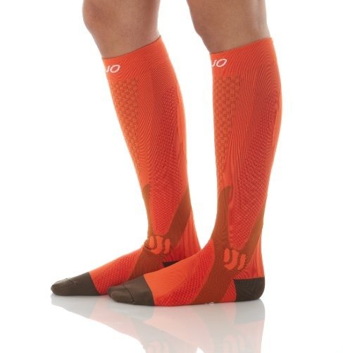 Mojo Sports Compression Socks for Recovery with Elite Design | Orange Medium