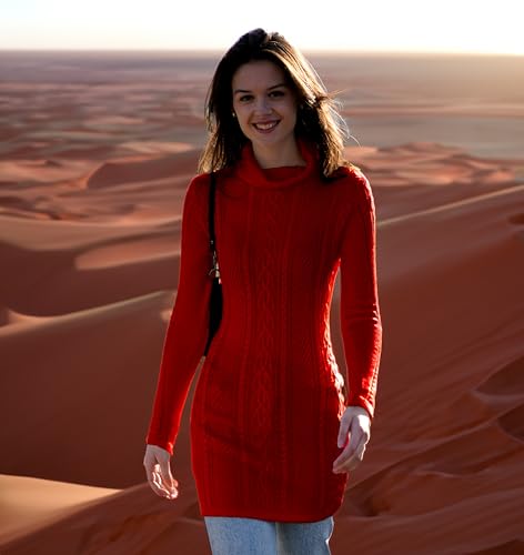 image for v28 Women Polo Neck Turtleneck Knit Stretchable Elasticity Long Slim S