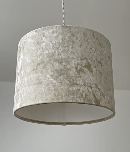 Champagne Crushed Velvet Drum Lampshade