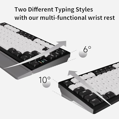 Image of Chilkey ND75 LP Low Profile Aluminum Mechanical Keyboard, 75 Percent Wireless Gaming Keyboard w /Screen, Tri-Mode, Quick Disassembly, RGB Backlit Key Board for Laptop Office PC (Black)