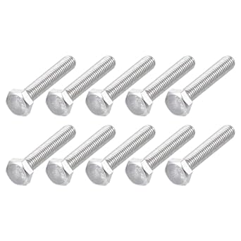 METALLIXITY 30-Pack M8-1.25x40mm Nylon Hex Bolts - White Plastic Coarse Threaded Cap Screws