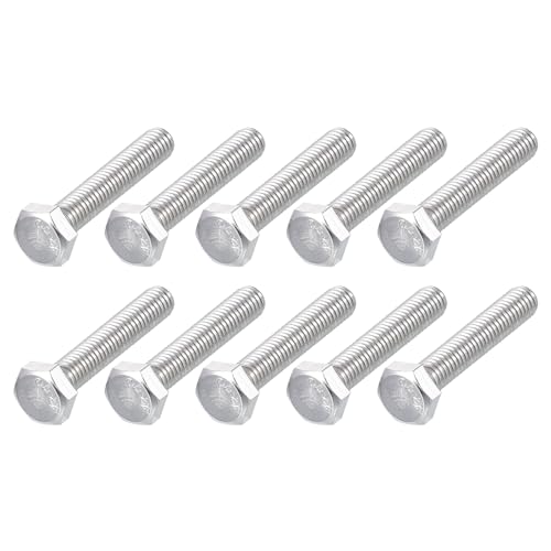 Image of METALLIXITY Hex Bolts (M6-1x35mm) 10Pcs, 304 Stainless Steel Coarse Fully Threaded Hex Head Screw Bolt Machine Screws - for Furniture Repair, Silver
