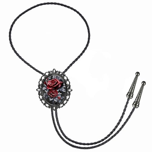 Image of Jeilwiy Bolo Tie for Men Western Cowboy Gothic Bolo Tie Necklace Halloween