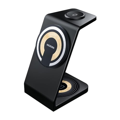 Station magnétique 3 en 1 Microdia SNAPStation en aluminium haut de gamme noir 23W