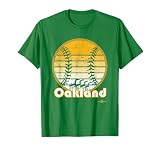 Vintage Oakland Retro Baseball Sunset with Port Cranes T-Shirt