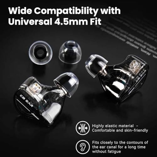 Image of AUDIOCULAR FlexiGraph Eartips for IEMs, 4.5mm Universal Fit, Silicone & Graphene, Enhanced Bass, Noise Isolation, Comfort, 3 Sizes (S /M /L) (Black)