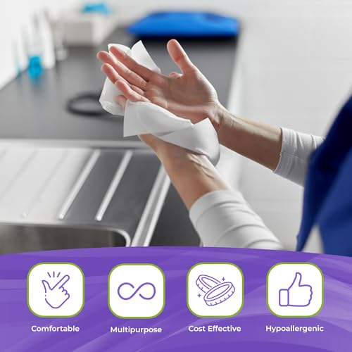 Image of AMZ Supply Knit-Clean Polyester Wipers 9 x 9 Inch, White Disposable Dry Cloths, Lint-Free 1-Ply Fabric, Laser Cut Edges, Pack of 1500