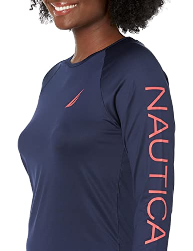 Image of Nautica Women's Long Sleeve Rashguard - Quick-Dry, UPF Protection, Swim Shirt, Pool, Beach, Hiking, Yoga, Volleyball