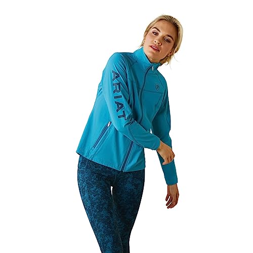 ARIAT Jaqueta feminina Agile Softshell, azul mosaico, XGG, Azul mosaico, XX-Large