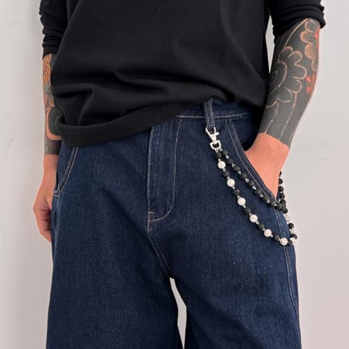 Wallet Chain for Men Women Pocket Jean Pants Chains Trendy Hipster Rhinestone Baseball Body Chain Jewelry4