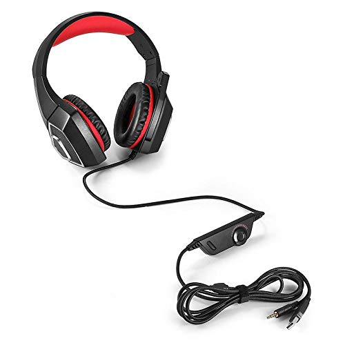 Casque de jeu PC et PS4 avec son surround 7.1 et micro anti-bruit rouge