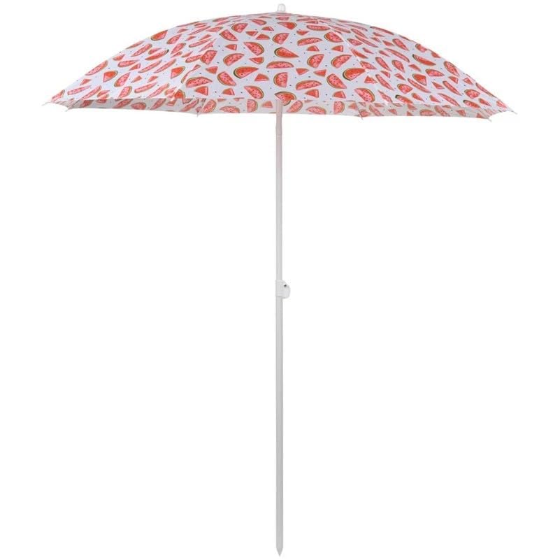 Vivo Technologies 1.8m Garden Parasol Umbrella Tilt Outdoor Sun Shade, Sunshade Canopy Tilting UV Protective for Beach, Garden, Pool and Patio,Watermelon