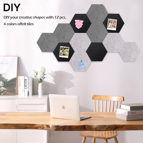 Gute 166277 12 Pcs Hexagon Felt Bulletin Board Tiles thumb #2