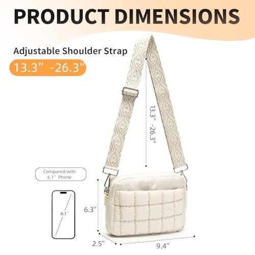 Image of Herald Small Puffer Nylon Quilted Crossbody Bags Handbag for Women