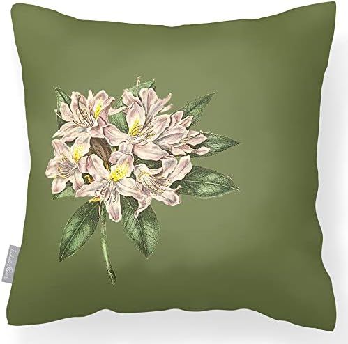 Izabela Peters® Luxury Designer Garden Outdoor Cushions | Waterproof, Filled & Breathable - Vintage Hydrangea - Grey - Perfect For Rattan Furniture, Chairs, Benches.