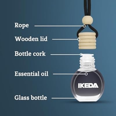 Ikeda Car Air Freshener: Hanging Smell Air Freshener | Car Scent |10ml Round Hanging Decoration | Long Lasting Fragrance | For Auto Home | 1pcs