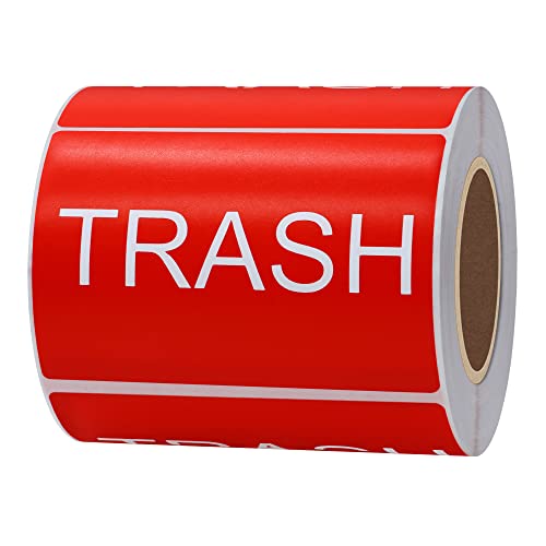 Hybsk 300pcs Trash Stickers 3x2 inch Clean Sign Disposal Reminder Labels for Garbage Homes, Offices, Warehouses