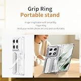 TIANDAFEIJIUB Do Motorola Razr Fold Case z podstawką, wbudowana osłona ekranu, zawiasowe etui ochronne na cały korpus, odporne na wstrząsy, ochronne etui na telefon Motorola Razr fold (przezroczyste)