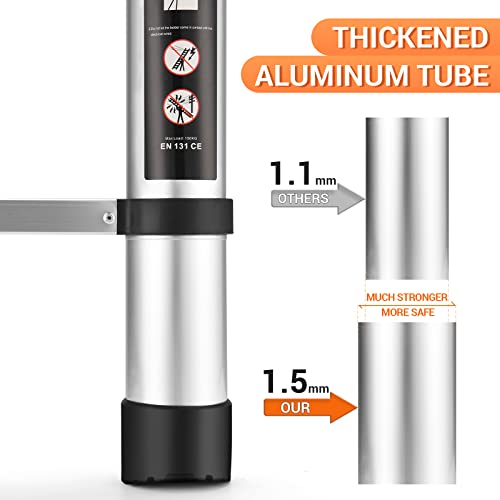 Alpurlad Telescoping Ladder 12.5Ft Aluminum Extension Ladders Lightweight Collapsible Ladder Telescopic Ladders For Rv, Loft, Attic, Home, 330Lbs Capacity #TOP2