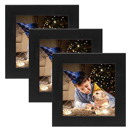 Auear, 4X4 Square Picture Frame, Solid Wood And High Definition Glass, 4 Inch Square Small Picture Frames, Wall Or Tabletop Display, Decorate Home Or Office (Black, 3 Pack) #TOP10