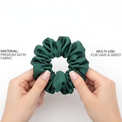 Image of VELVERI 4PACK Premium Satin Scrunchies | Vibrant Multicolor Pack | Soft & Silky Ponytail Holders for Women and Girls | Strong Elastic Hair Ties | Strong Hold Elastic Hair Bands for Women (PACK OF 4)