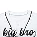 Yawtaut Big Brother Shirt for Toddler Boy Baseball Jersey Button Down Hip Hop Sport T Shirts Baby Announcement Tee Top White