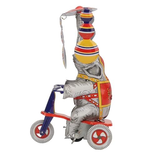 Juguete de enrollamiento, Elefante en Triciclo Tin Toygame Retro Iron Elephant Hecho a Mano en Triciclo Toy de Reloj para niños Juguete de enrollamiento, Elefante en Triciclo Tin Toygame Retro Iron Elephant Hecho a Mano en Triciclo Toy de Reloj para niños