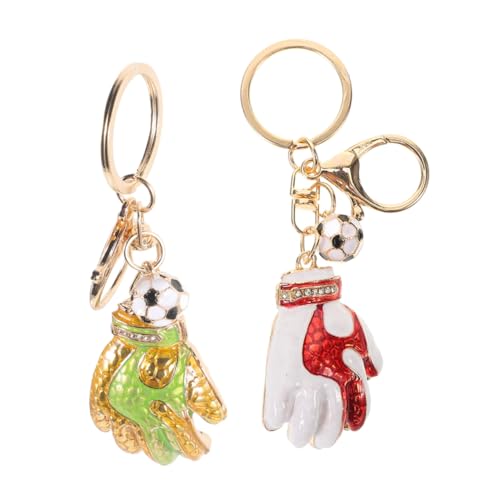ifundom 2Pcs Soccer Goalkeeper Glove Keychain Unique Luggage Pendant for Boys Car and Schoolbag Accessories Stylish Football Themed Key Ring Decor
