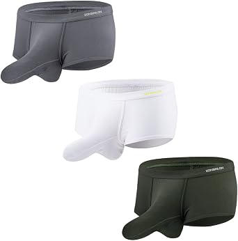 ZONBAILON Men's Underwear Boxer Briefs Low Rise Opening Silk Tagless Soft Pack