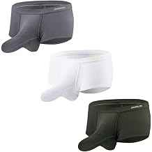 ZONBAILON Men's Underwear Boxer Briefs Low Rise Opening Silk Tagless Soft Pack