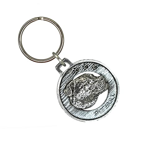 Pit Bull Keychain, Dog, Pewter, D138KC, 1 1/2